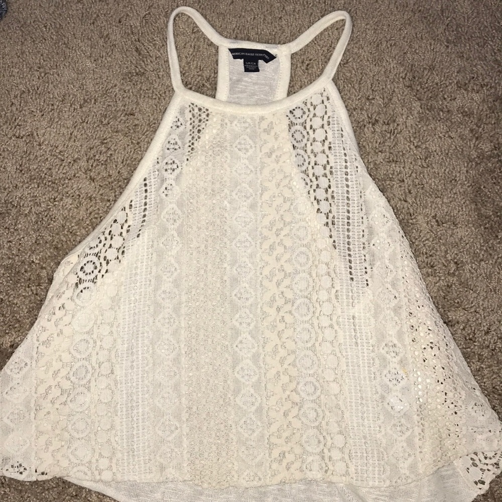 Cream lace tank top